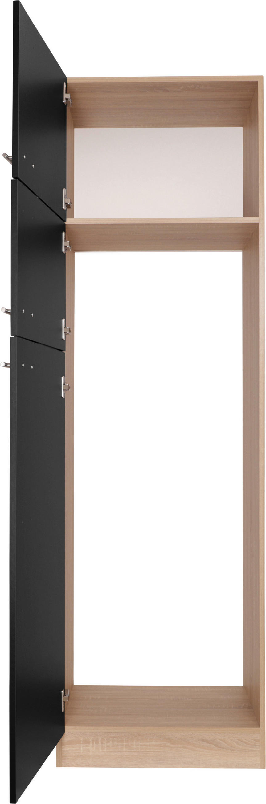 SKÅP FÖR VITVAROR 60/200/60 cm i svart, ekfärgad - silver/svart, Basics, metall/trämaterial (60/200/60cm) - Respekta