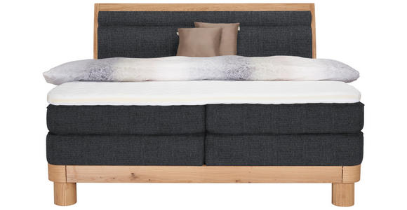 BOXSPRINGBETT 180/200 cm  in Anthrazit, Eichefarben  - Eichefarben/Anthrazit, Natur, Holz/Textil (180/200cm) - Valnatura