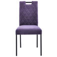 STUHL Webstoff Violett  - Violett/Schwarz, KONVENTIONELL, Textil/Metall (46/91/61cm) - Carryhome