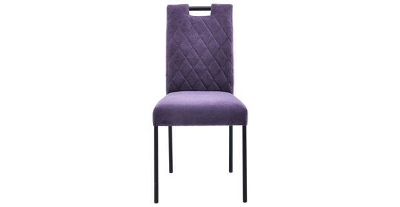 STUHL Webstoff Violett  - Violett/Schwarz, KONVENTIONELL, Textil/Metall (46/91/61cm) - Carryhome