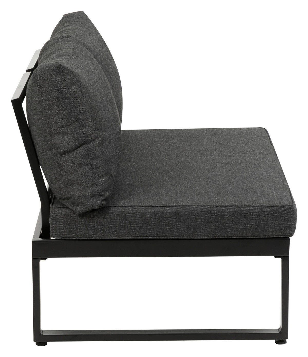 LOUNGEGARNITUR Akazie massiv, Hartholz Aluminium  - Anthrazit/Braun, MODERN, Holz/Textil (178/68/228,5cm) - Gardenson