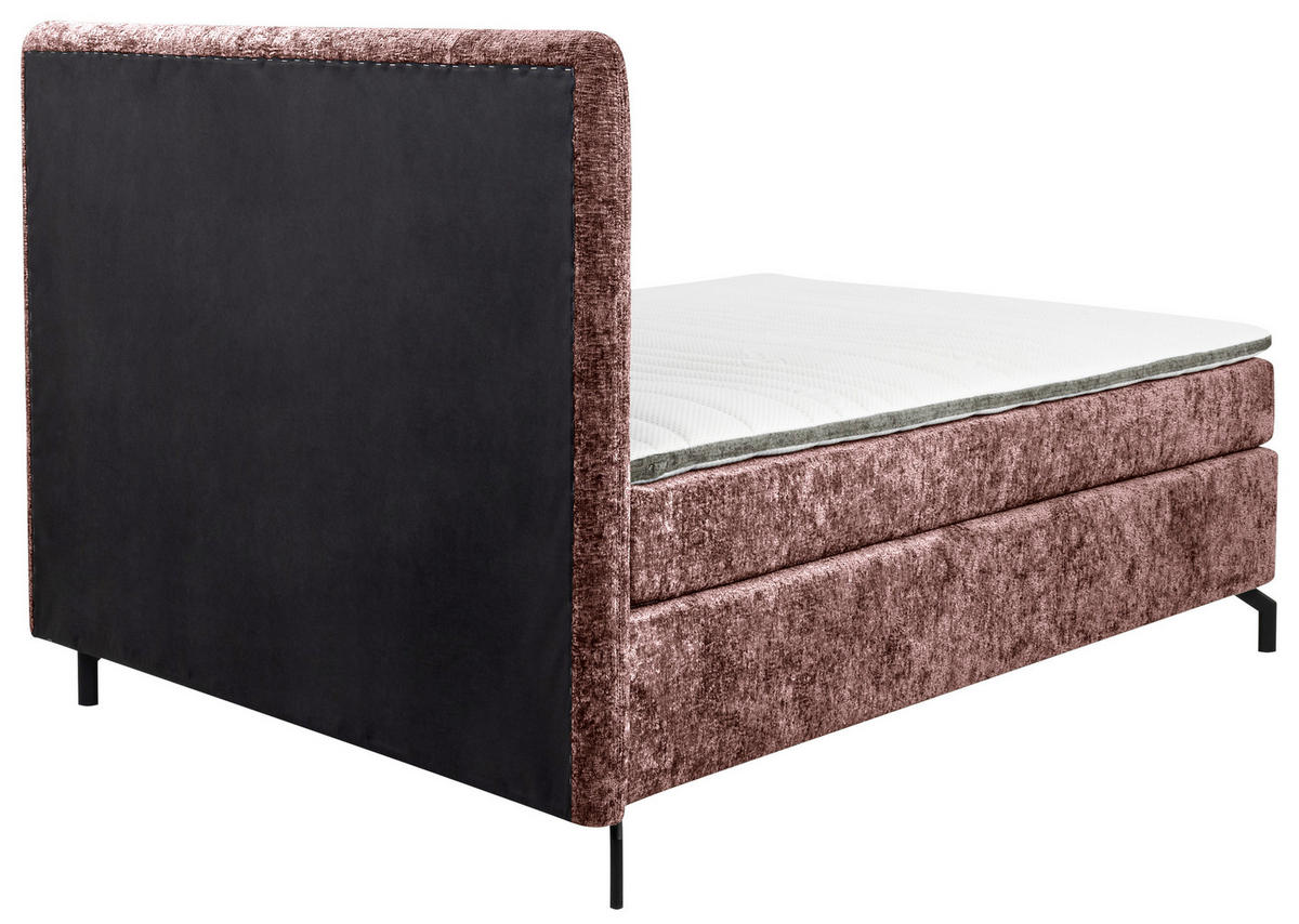 BOXSPRINGBETT 140/200 cm  in Weinrot  - Weinrot/Schwarz, Design, Textil/Metall (140/200cm) - Esposa