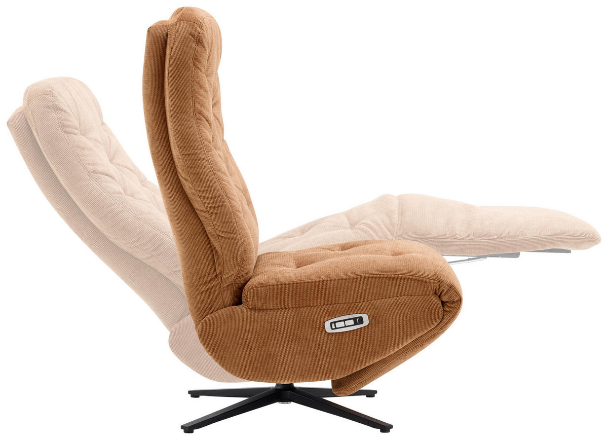 RELAXSESSEL NORA Webstoff    - Rostfarben/Schwarz, Design, Textil/Metall (68/113/84cm) - Livetastic