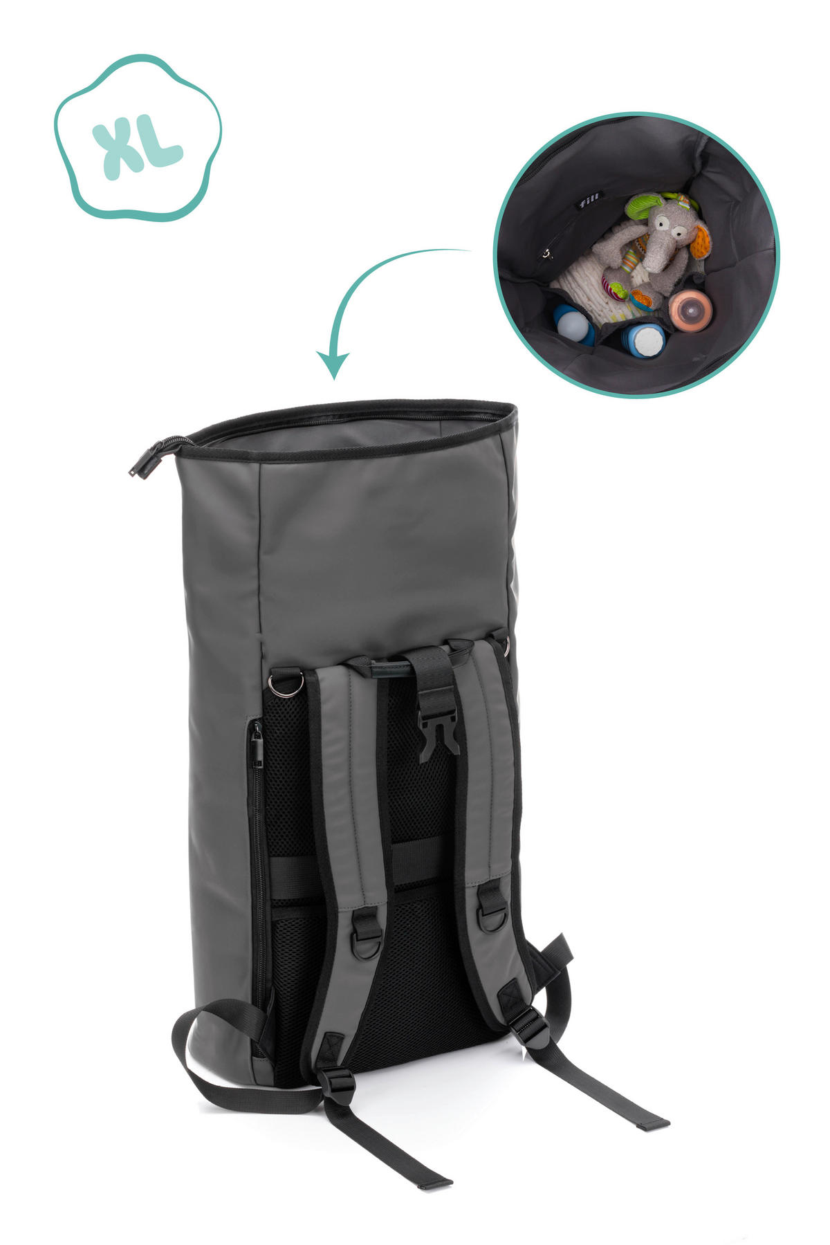 RUKSAK ZA PREVIJANJE   - zelena, Basics, plastika (60/38cm) - Fillikid