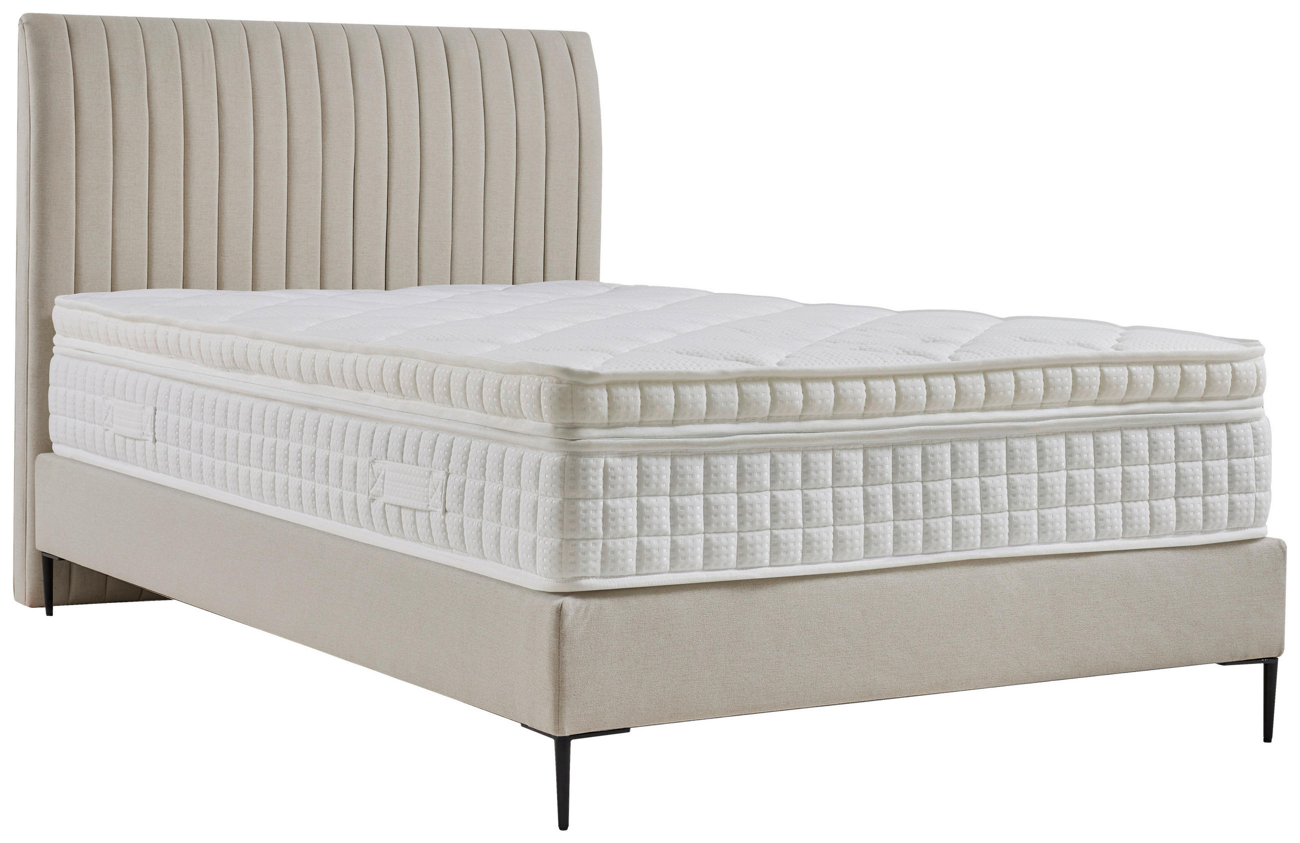 MID.YOU POSTEL BOXSPRING, 140/200 cm, textil, kompozitní dřevo, krémová