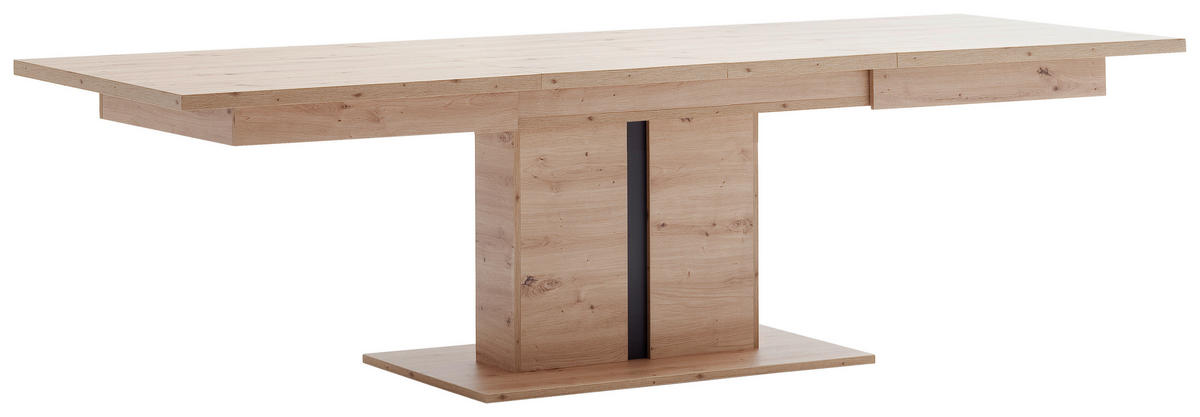ESSTISCH Anthrazit, Eichefarben rechteckig  ausziehbar  - Eichefarben/Anthrazit, Design, Holzwerkstoff (180-280/100/77cm) - MID.YOU