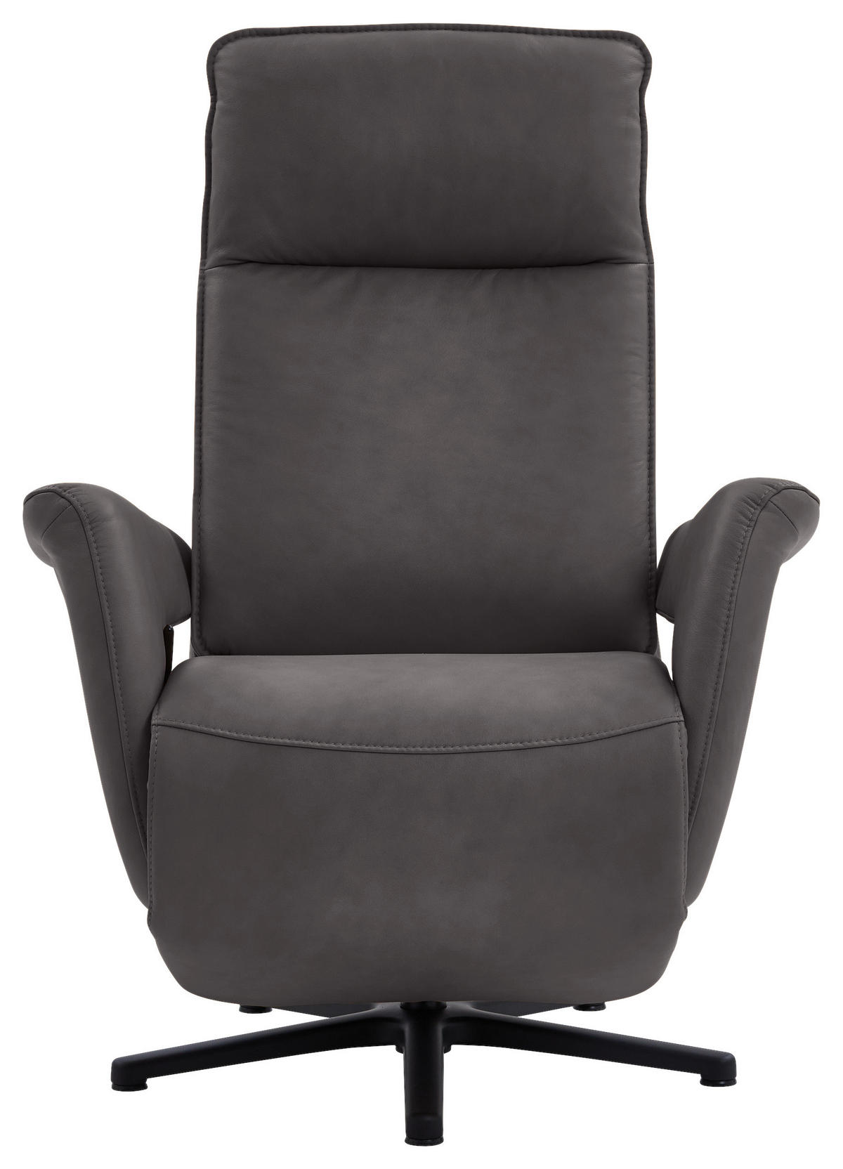 RELAXSESSEL in Leder Dunkelbraun  - Dunkelbraun/Schwarz, Design, Leder/Metall (83/112/87-174cm) - Valdera