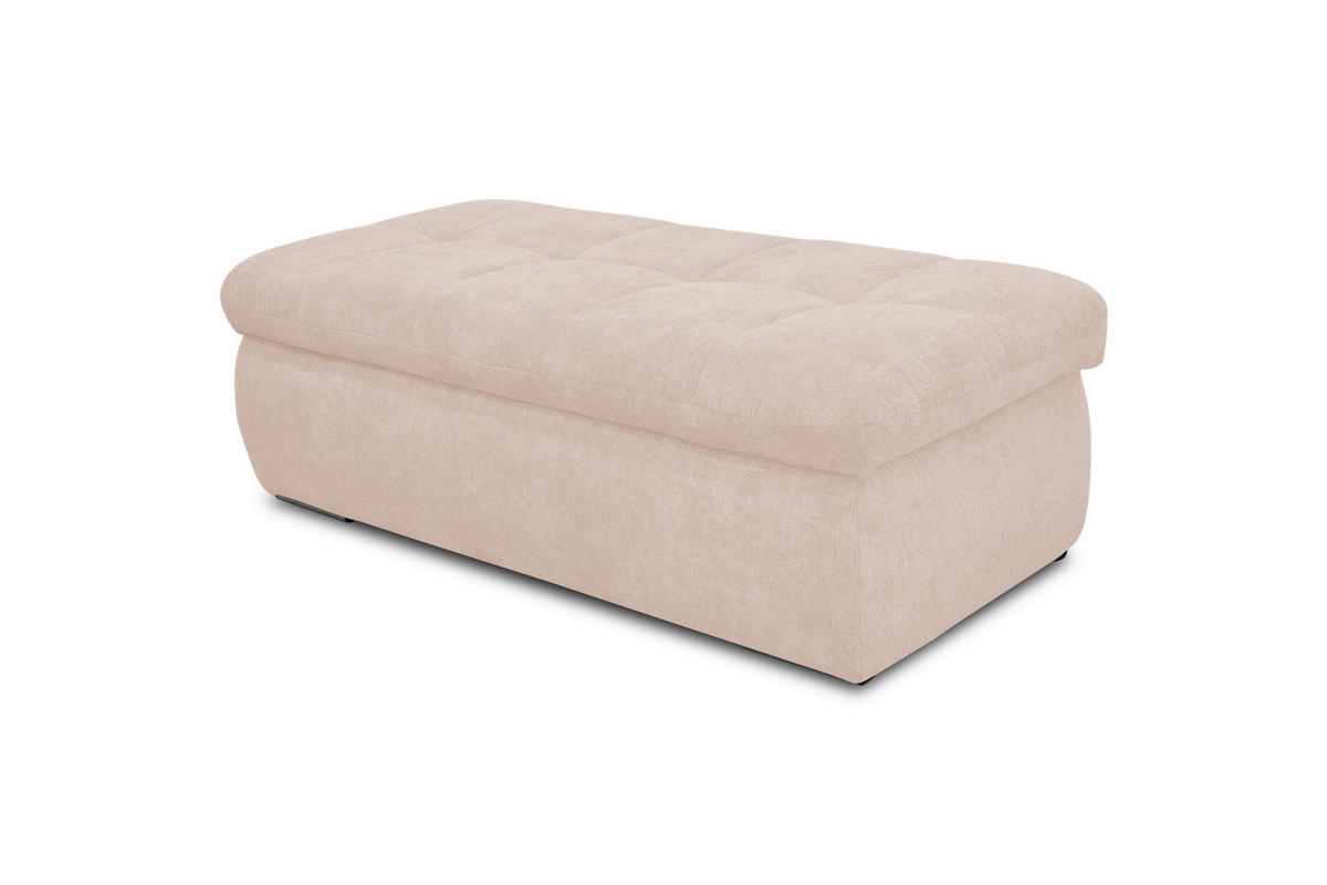HOCKER Mikrofaser Beige  - Chromfarben/Beige, KONVENTIONELL, Textil/Metall (136/43/64cm) - MID.YOU