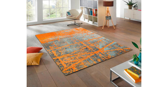 FLACHWEBETEPPICH 170/240 cm  - Orange/Grau, KONVENTIONELL, Kunststoff (170/240cm) - Esposa