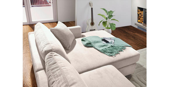 ECKSOFA Naturfarben Cord Zierkissen, Rückenkissen, Rücken echt  - Schwarz/Naturfarben, KONVENTIONELL, Kunststoff/Textil (234/170cm) - Carryhome