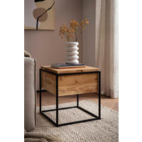BEISTELLTISCH in Holz 47/47/51,5 cm  - Schwarz/Akaziefarben, Design, Holz/Metall (47/47/51,5cm) - Livetastic
