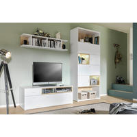 TV ELEMENT bijela, boje hrasta   - bijela/boje hrasta, Design, drvni materijal/plastika (130/48/50cm) - Hom`in