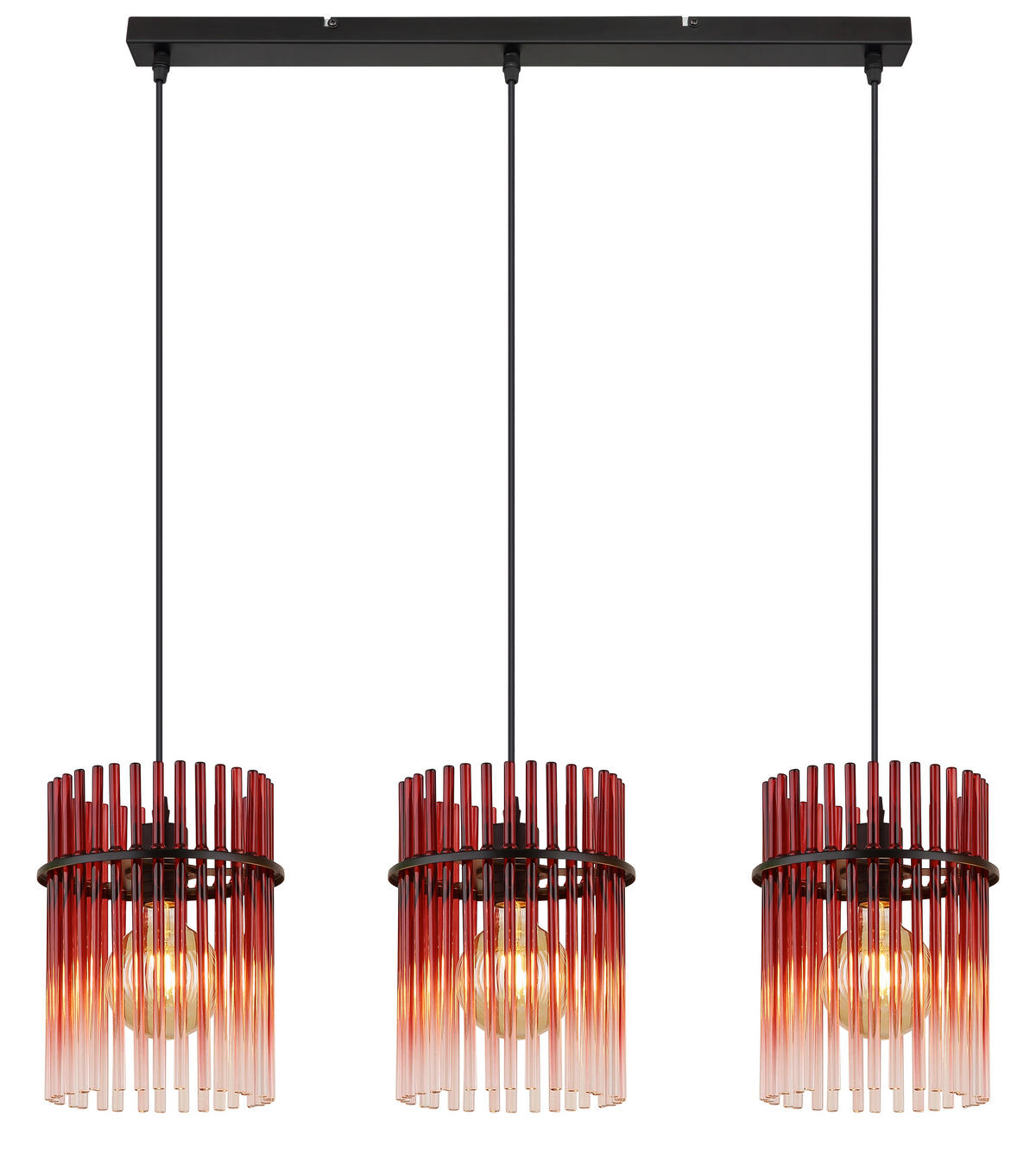 HÄNGELEUCHTE GORLEY 80/20/140 cm   - Klar/Brombeere, Basics, Glas/Kunststoff (80/20/140cm) - Globo