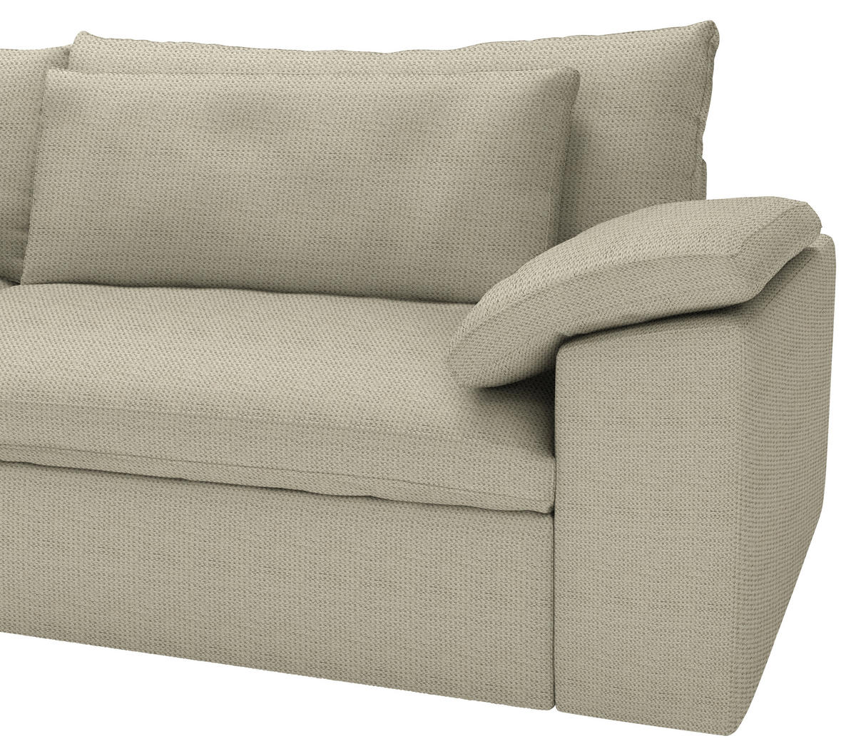 ECKSOFA  Chenille Beige  - Beige/Schwarz, Modern, Kunststoff/Textil (198/306cm) - Carryhome