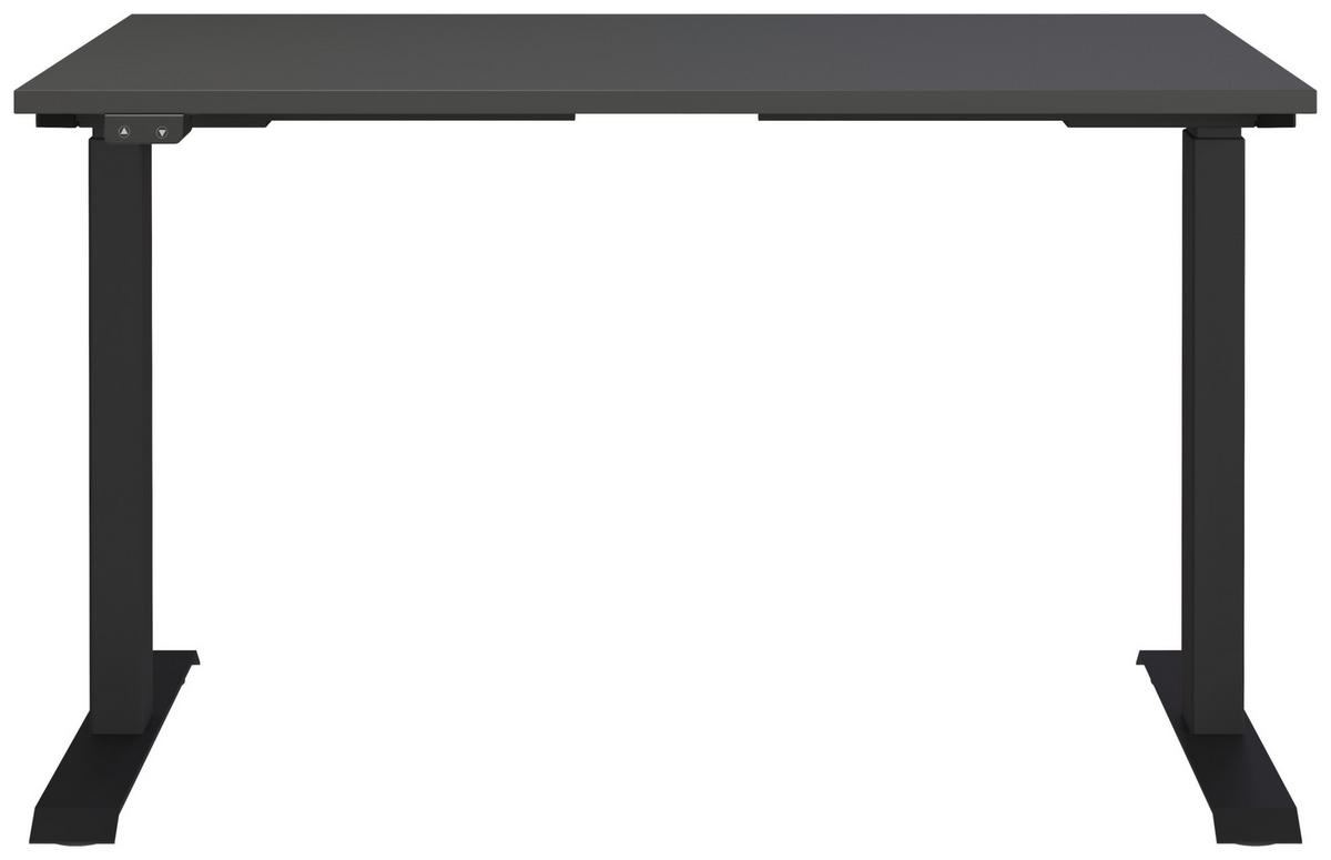 SCHREIBTISCH höhenverstellbar  - Graphitfarben/Schwarz, MODERN, Holzwerkstoff/Metall (120/80/72-120cm) - Germania