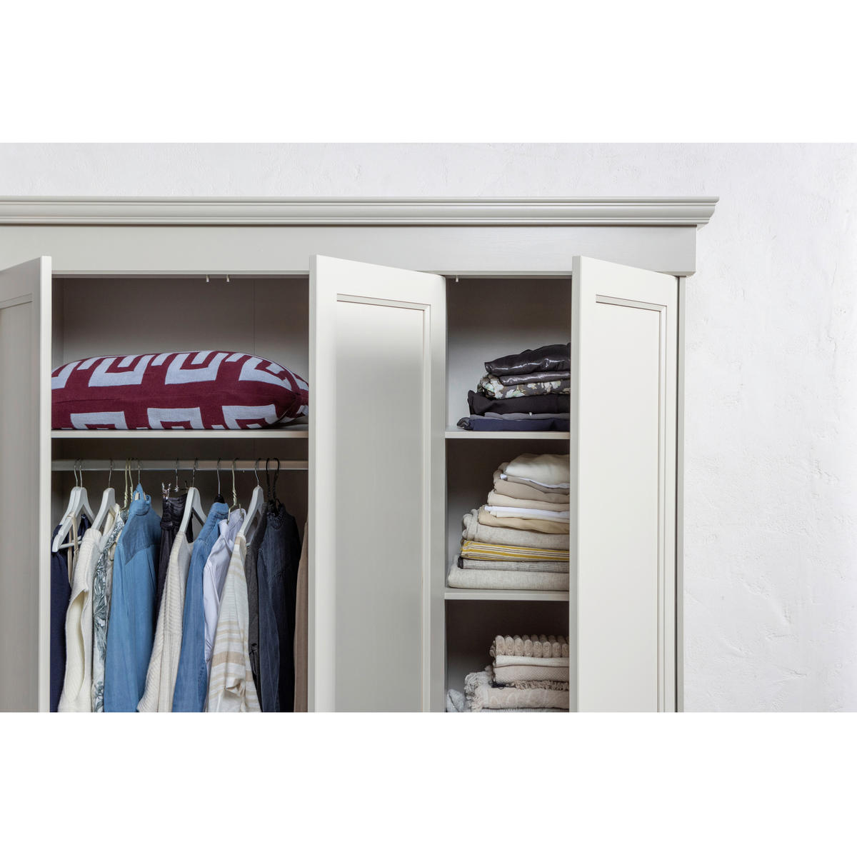 DREHTÜRENSCHRANK 171/212/63 cm,  in Grau, 3-türig  - Grau, Basics, Holz (171/212/63cm) - MID.YOU