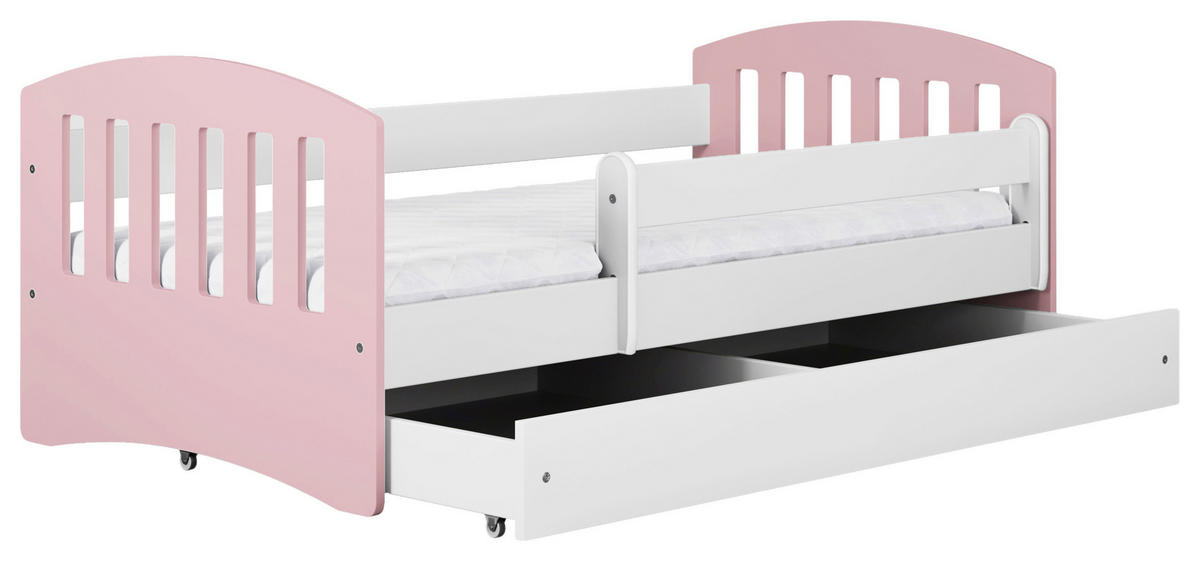 KINDER-/JUNIORBETT - Pink/Birkefarben, MODERN, Holz/Holzwerkstoff (80/140cm) - MID.YOU