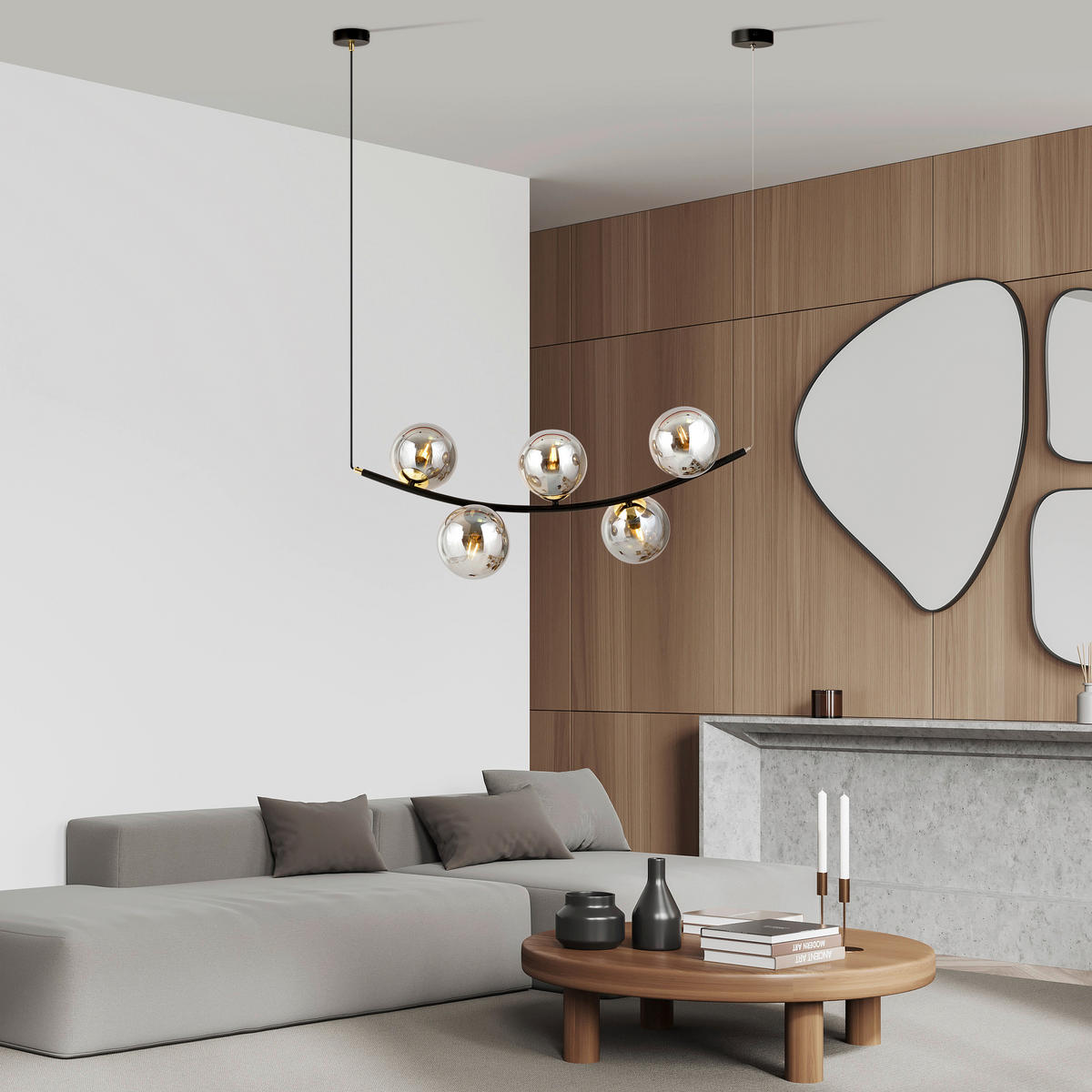 HÄNGELEUCHTE  80/28/100 cm    - Schwarz, Trend, Glas/Metall (80/28/100cm)