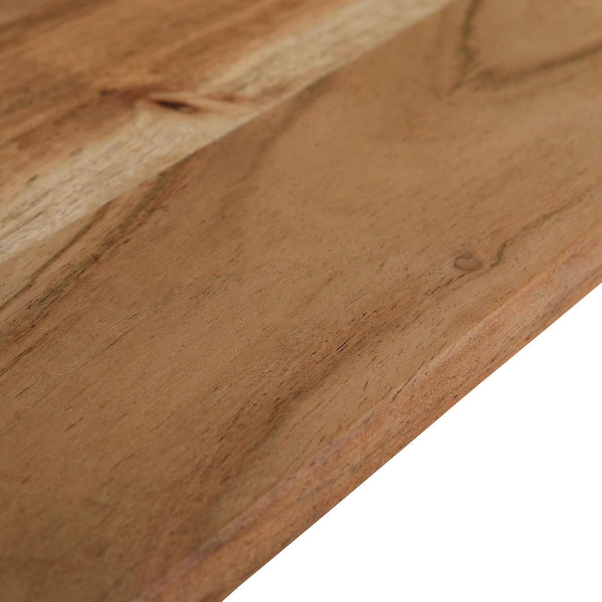 COUCHTISCH Akazie vollmassiv 120/70/45 cm rechteckig Akaziefarben, Edelstahlfarben  - Edelstahlfarben/Akaziefarben, Design, Holz/Metall (120/70/45cm) - Landscape