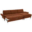 ECKSOFA  in Chenille, Flachgewebe Rostfarben  316/175 cm  - Rostfarben/Schwarz, Design, Textil/Metall (316/175cm) - Dieter Knoll