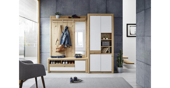Schuhschrank Kashmir New - Eichefarben/Weiß, MODERN, Holzwerkstoff (84/192/41cm) - James Wood