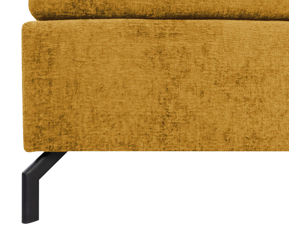 BOXSPRINGBETT 140/200 cm  in Currygelb  - Currygelb/Schwarz, Design, Textil/Metall (140/200cm) - Esposa