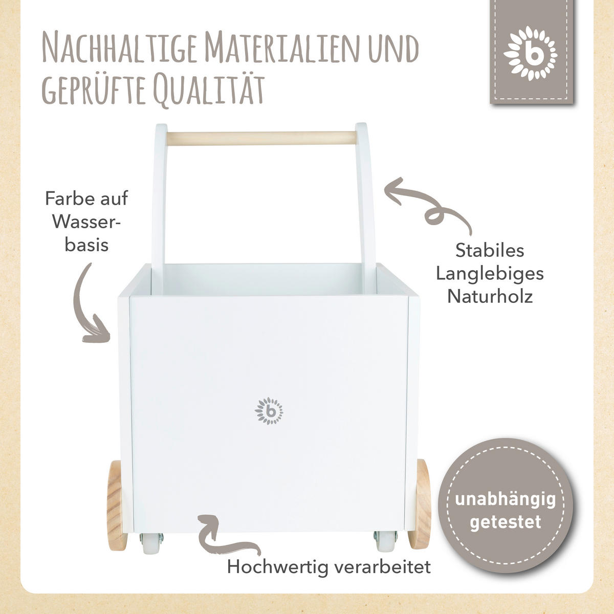 LAUFLERNWAGEN BOX  - Weiß, KONVENTIONELL, Holz (46/35/49,5cm)