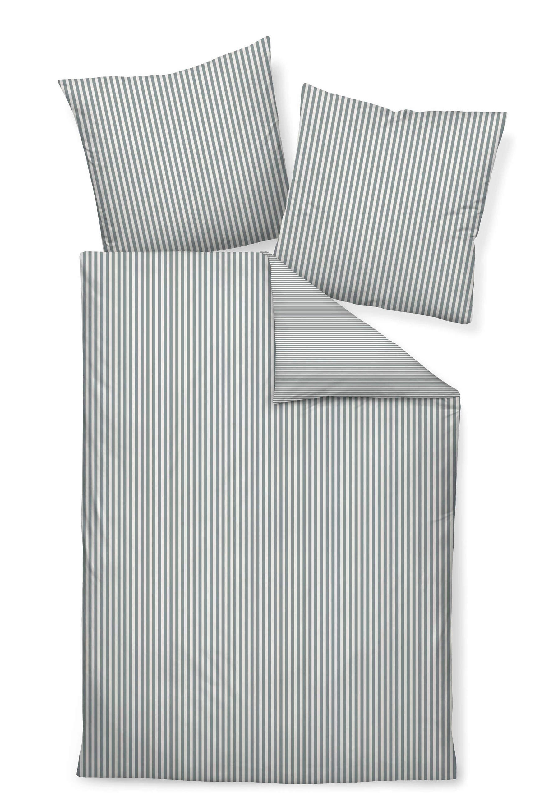 WENDEBETTWÄSCHE Giorgio Makosatin 135/200 cm  - Silberfarben/Weiß, KONVENTIONELL, Textil (135/200cm) - Janine