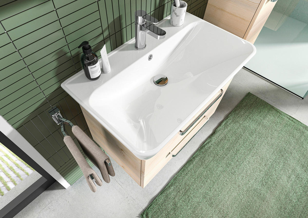 WASCHBECKEN 80,5/7/48,5 cm  - Weiß, Basics, Keramik (80,5/7/48,5cm) - Sadena