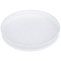DEKORAČNÍ PODNOS, kov, 31/3,75 cm - bílá, Lifestyle, kov (31/3,75cm) - Ambia Home