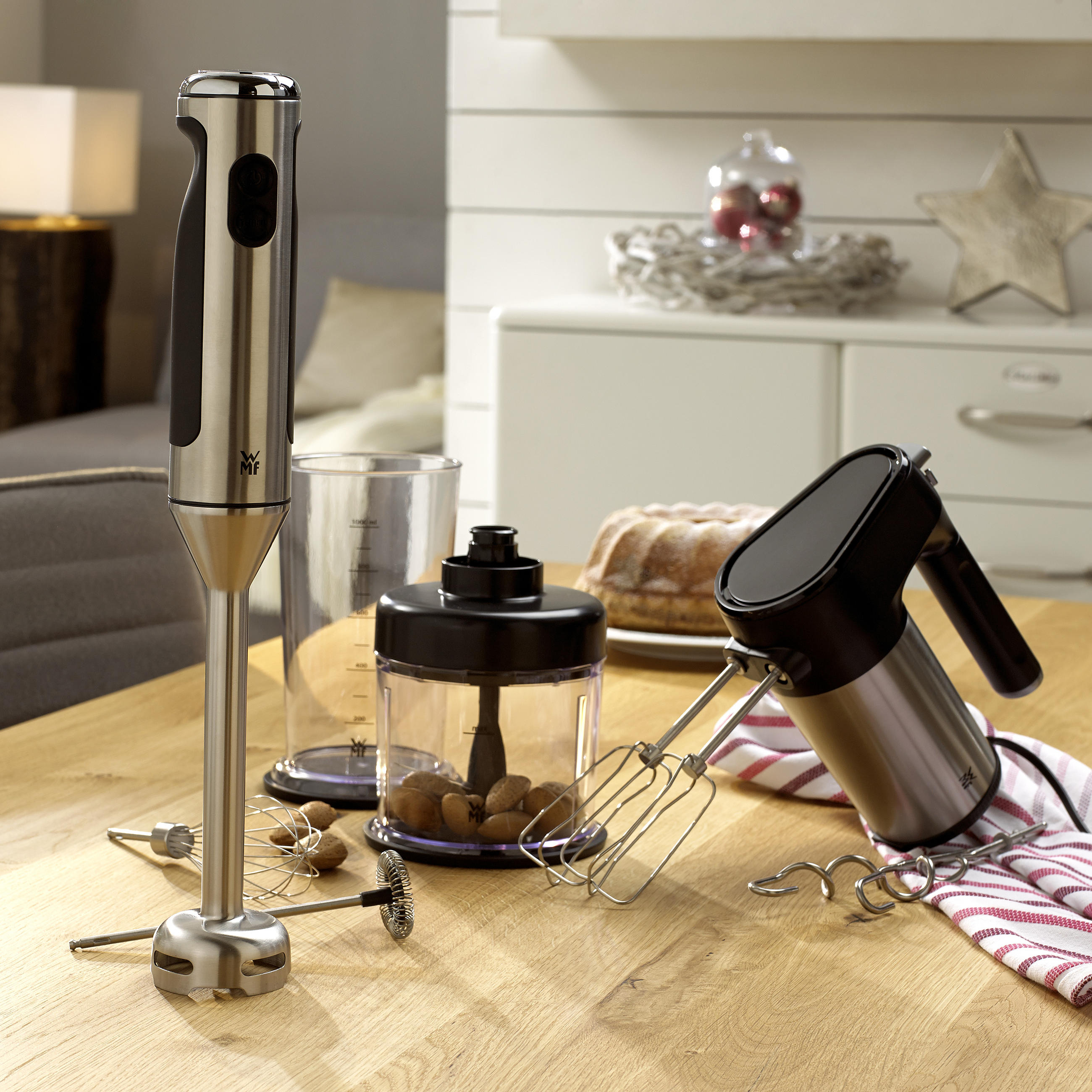 STABMIXER-SET Lineo 5-teilig  - Edelstahlfarben, Design, Metall (42cm) - WMF