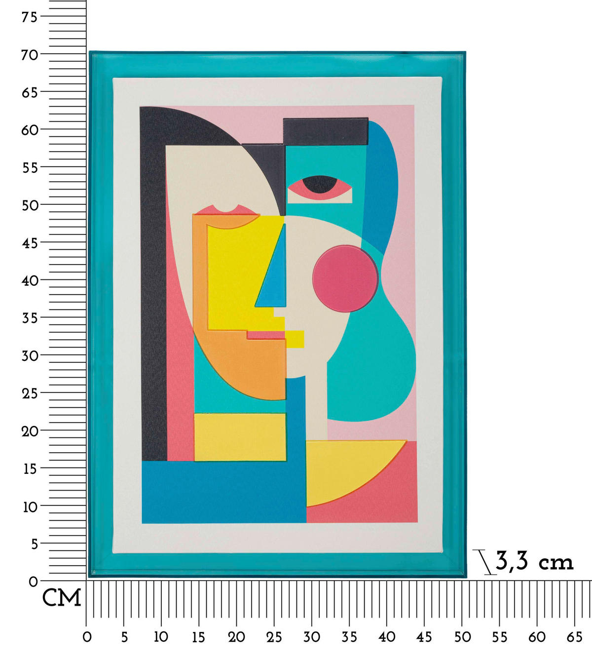LEINWANDBILD  - Türkis, Basics, Holz/Kunststoff (50/70/3.3cm)