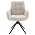 ARMLEHNSTUHL  Stoffauswahl, Typenauswahl, Sitzfläche 360° drehbar Webstoff  - Creme/Schwarz, Design, Textil/Metall (66/95/74cm) - Novel