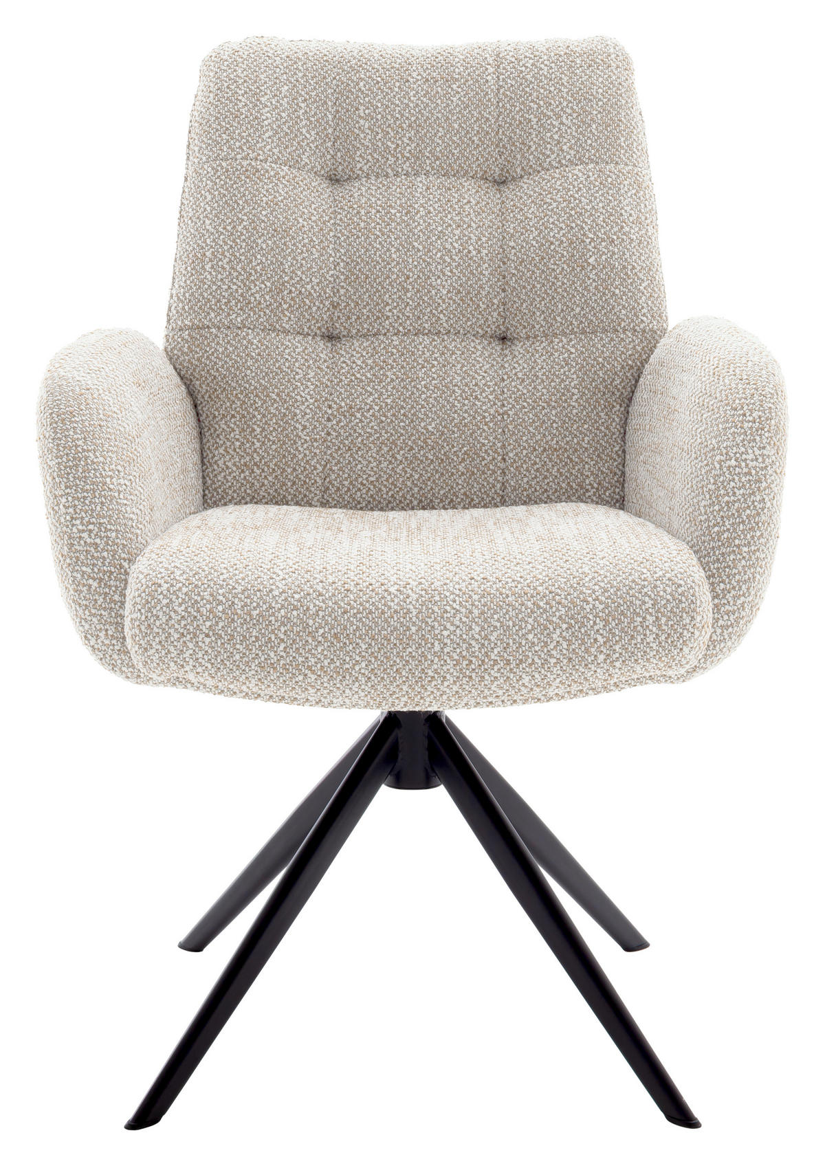 ARMLEHNSTUHL  in Stahl Webstoff  - Creme/Schwarz, Design, Textil/Metall (66/95/74cm) - Novel