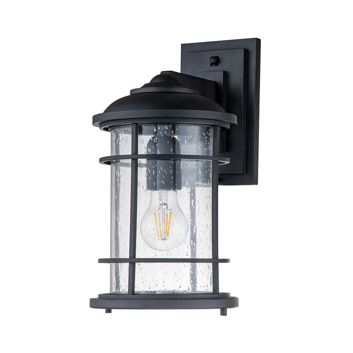 AUSSENWANDLEUCHTE - Schwarz, Konventionell, Glas/Metall (18,1/22,9/35,2cm) - Elstead Lighting