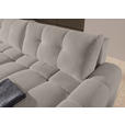 ECKSOFA in Flachgewebe Greige  - Greige/Schwarz, KONVENTIONELL, Kunststoff/Textil (256/157cm) - Carryhome