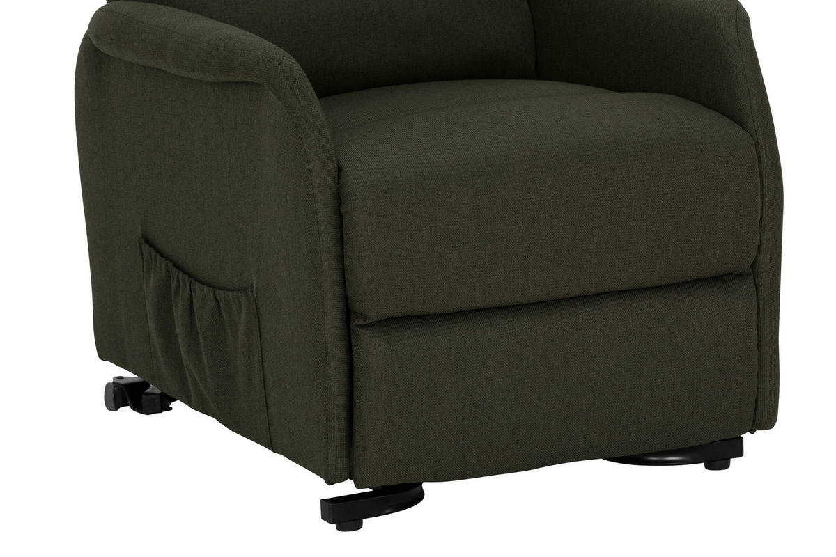 FERNSEHSESSEL Webstoff Grün  - Schwarz/Grün, KONVENTIONELL, Textil/Metall (68/103-80/93-158cm) - P & B