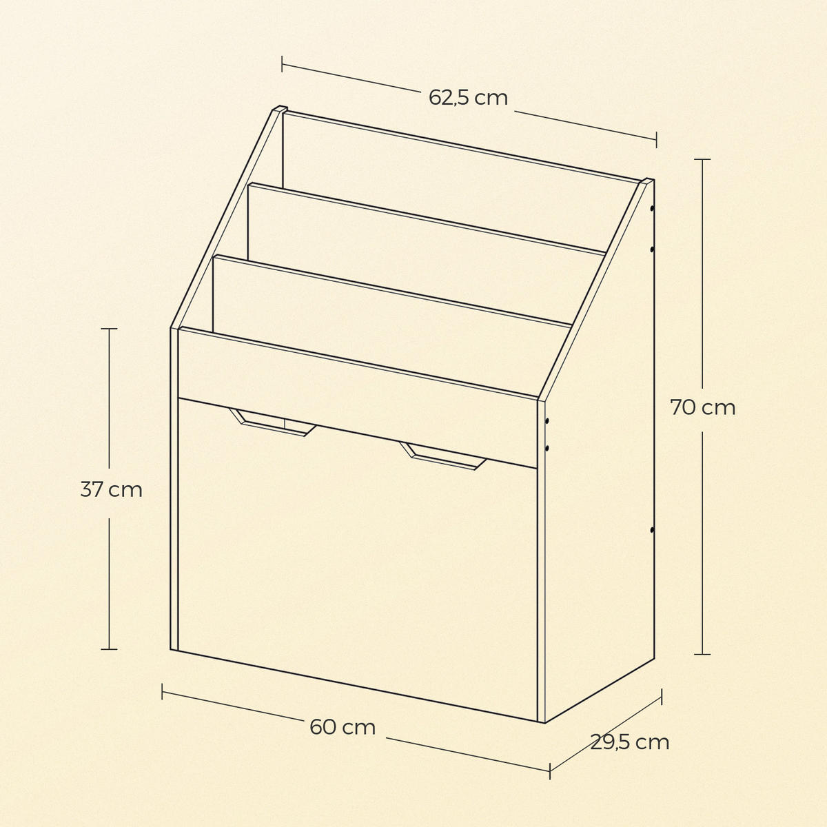 REGÁL DO DĚTSKÉHO POKOJE, bílá, 62,5/70/29,5 cm - bílá, Basics, kompozitní dřevo (62,5/70/29,5cm)