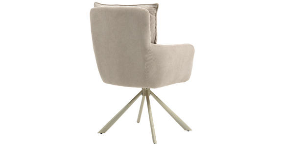 ARMLEHNSTUHL in Feincord - Taupe, Design, Textil/Metall (61/95/67cm) - Novel