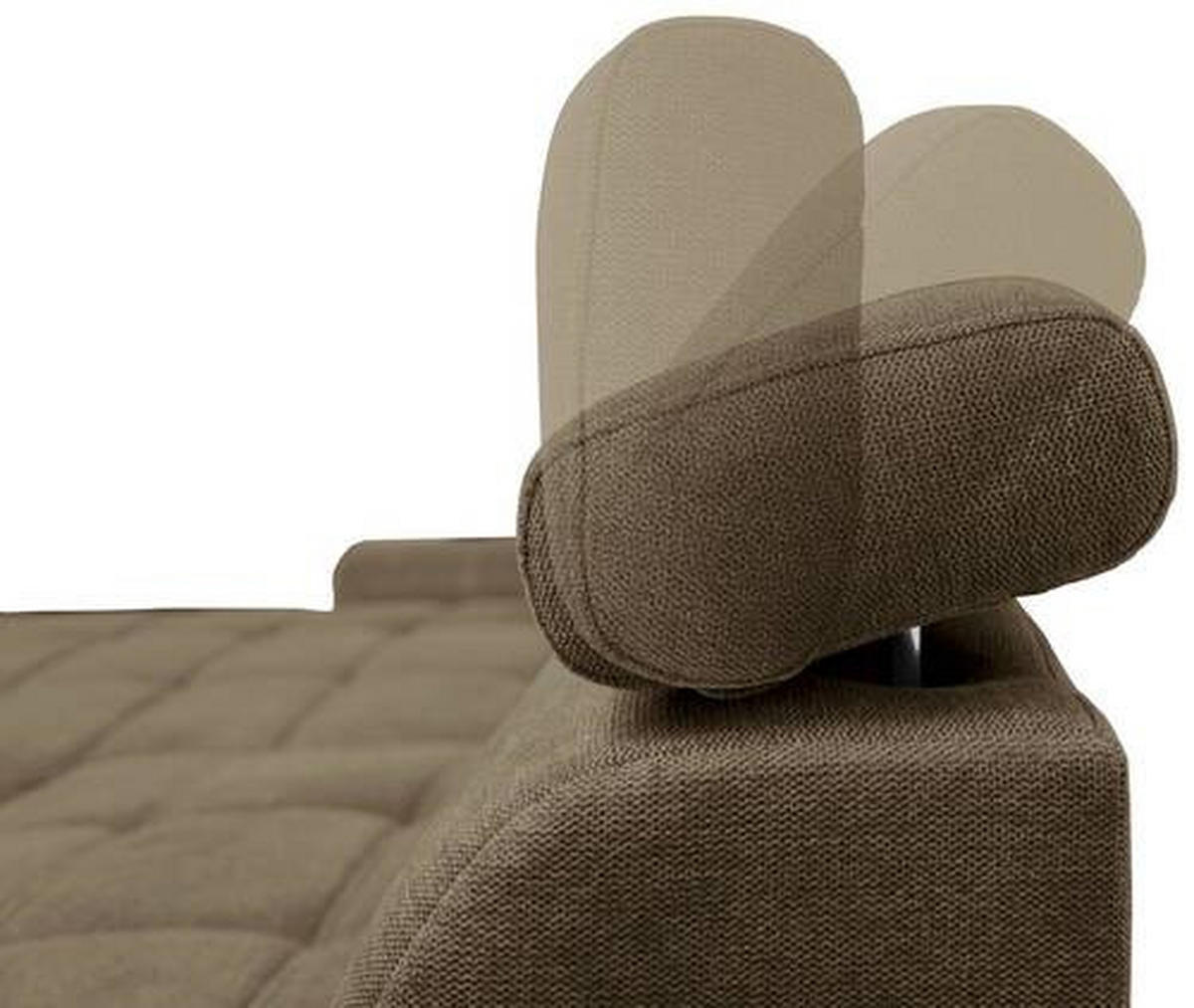 ECKSOFA inkl.Funktionen Hellbraun Webstoff  - Hellbraun/Schwarz, Design, Kunststoff/Textil (276/173cm) - Stylife