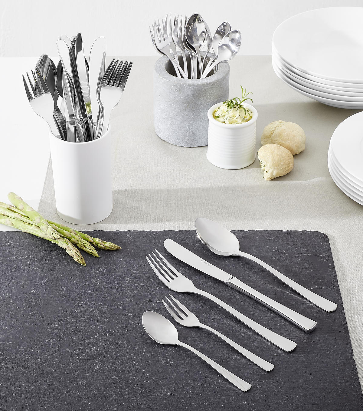 SET DE TACÂMURI 60 piese  ATHENE 60/1  - culoare crom, Basics, metal (37,5/3,5/24cm) - Justinus