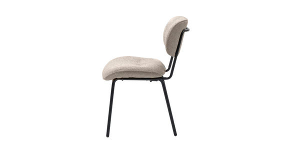 STUHL Bouclé Creme - Creme/Schwarz, Design, Textil/Metall (50/98/50cm) - Carryhome