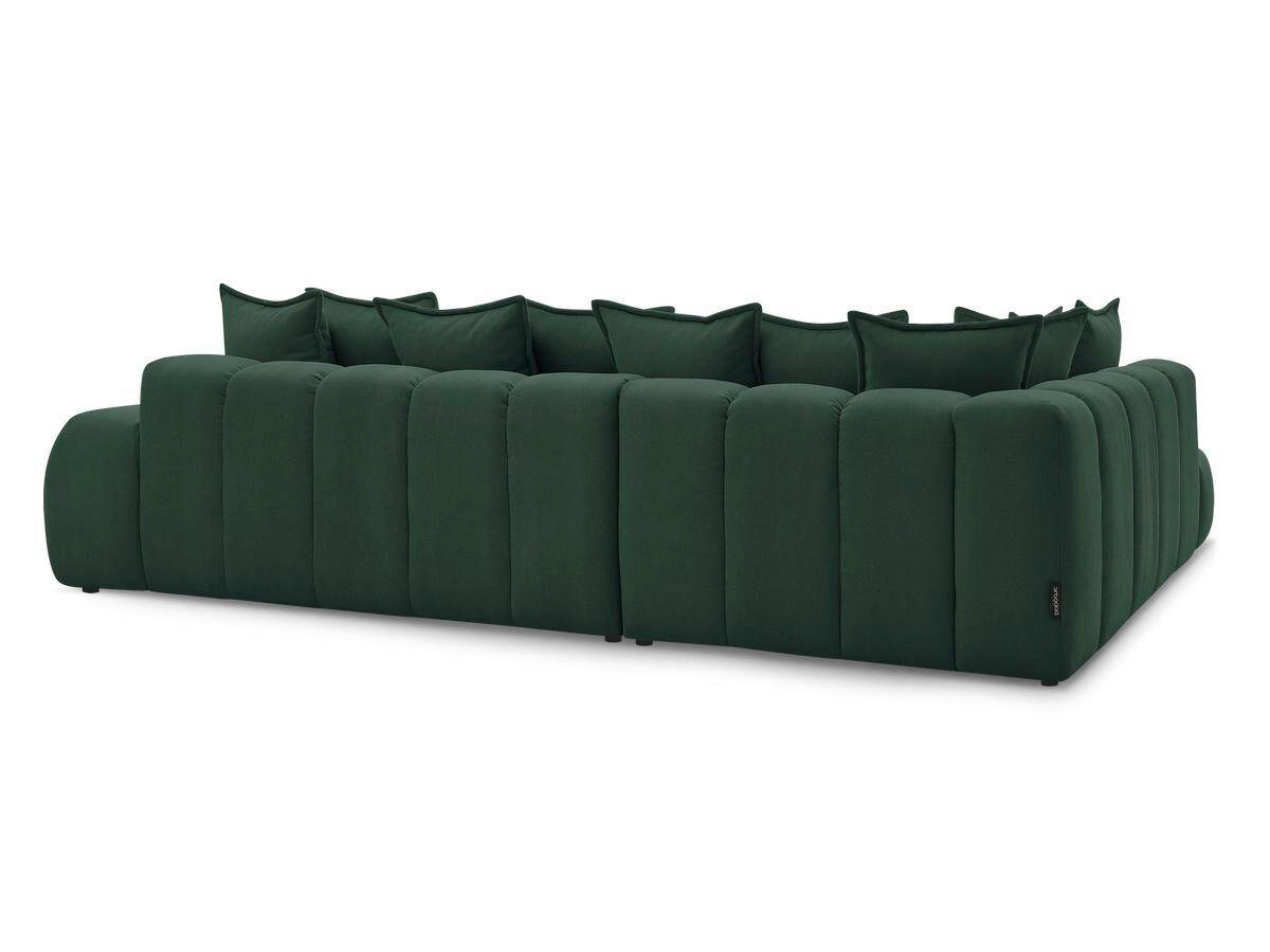 ECKSOFA Ottomane links  EVEREST Grün Struktur  - Schwarz/Grün, MODERN, Kunststoff/Textil (352/210cm)