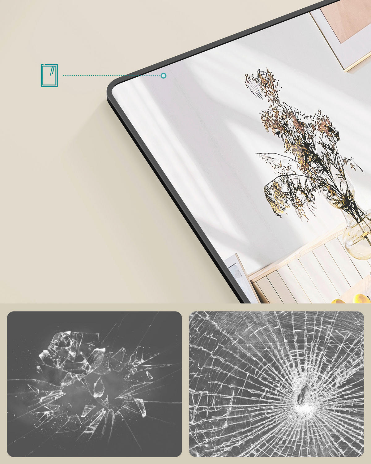 WANDSPIEGEL 40/120/5 cm    in rechteckig  - Schwarz, Trend, Glas/Metall (40/120/5cm) - Boxxx