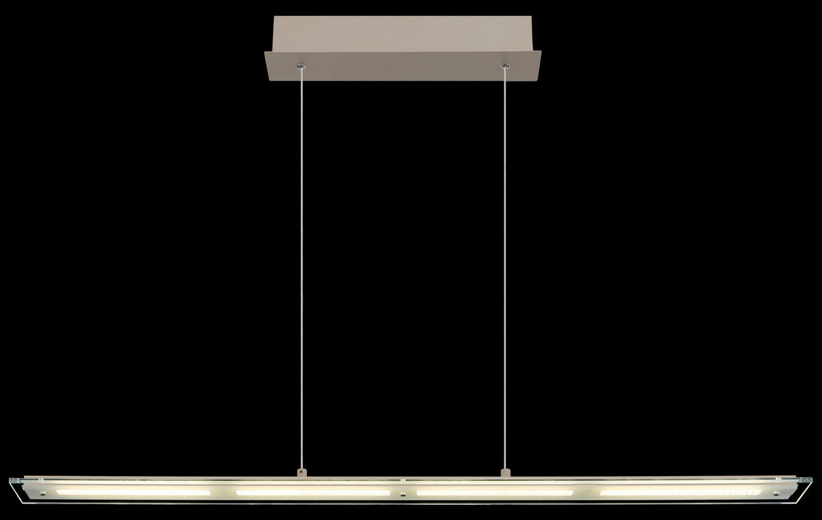LED-HÄNGELEUCHTE Novak 115/9/150 cm  - Sandfarben/Klar, Design, Glas/Kunststoff (115/9/150cm) - Globo
