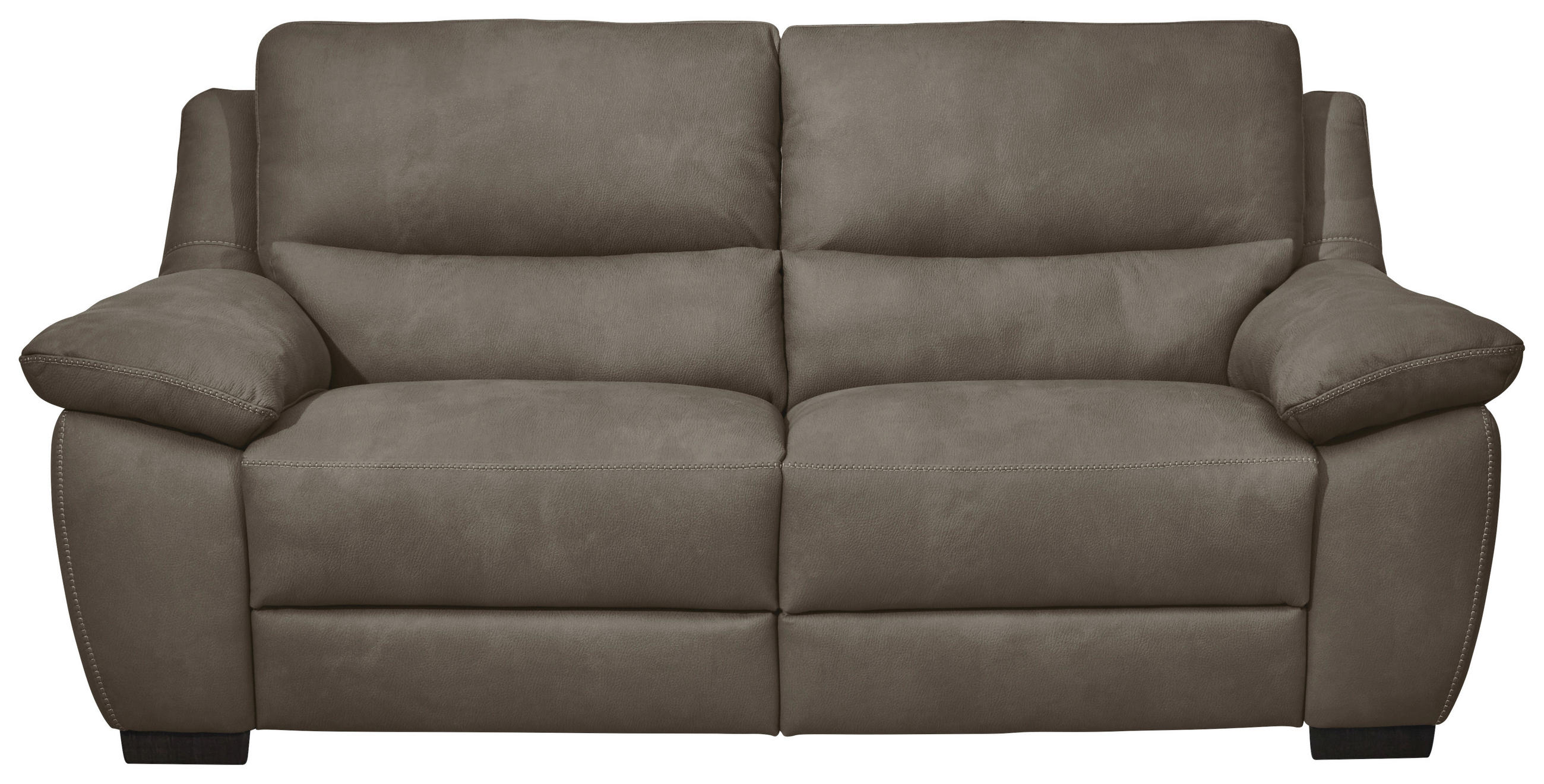 2,5-SITZER Webstoff Braun, Greige  - Wengefarben/Greige, KONVENTIONELL, Holz/Textil (210/96/99cm) - Livetastic