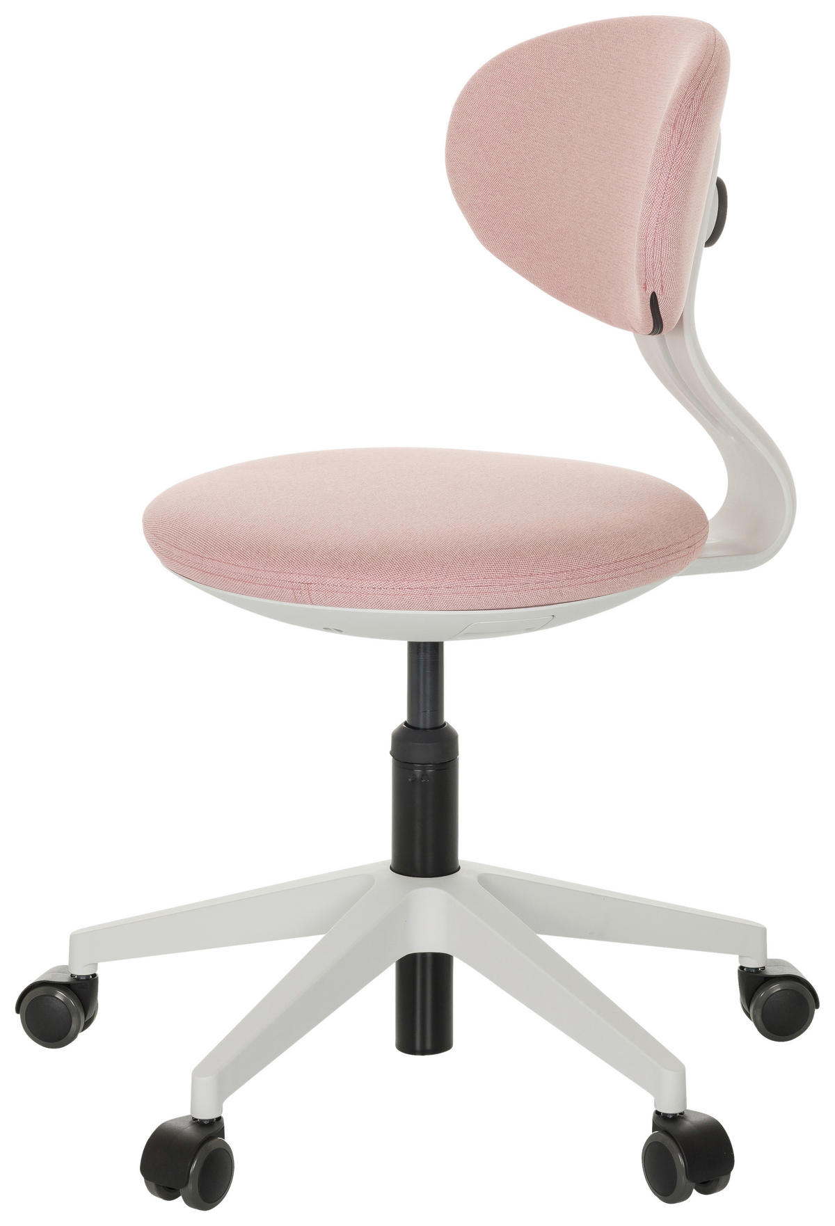 OTOČNÁ ŽIDLE PRO MLÁDEŽ, růžová - bílá/růžová, Basics, textil/plast (42/66-87/52cm) - MID.YOU