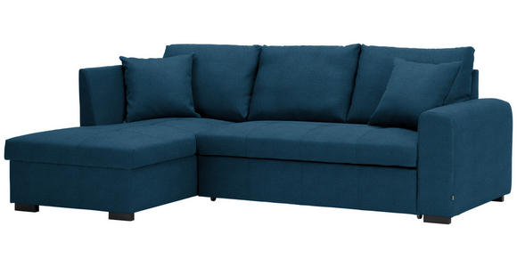 ECKSOFA in Webstoff Blau  - Blau/Schwarz, Design, Kunststoff/Textil (158/238cm) - Xora