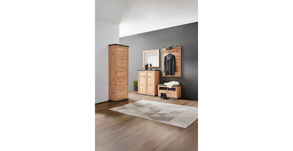 SCHUHSCHRANK  in 90,2/108,5/38,5 cm  - Dunkelgrau/Eichefarben, LIFESTYLE, Holzwerkstoff/Metall (90,2/108,5/38,5cm) - Xora