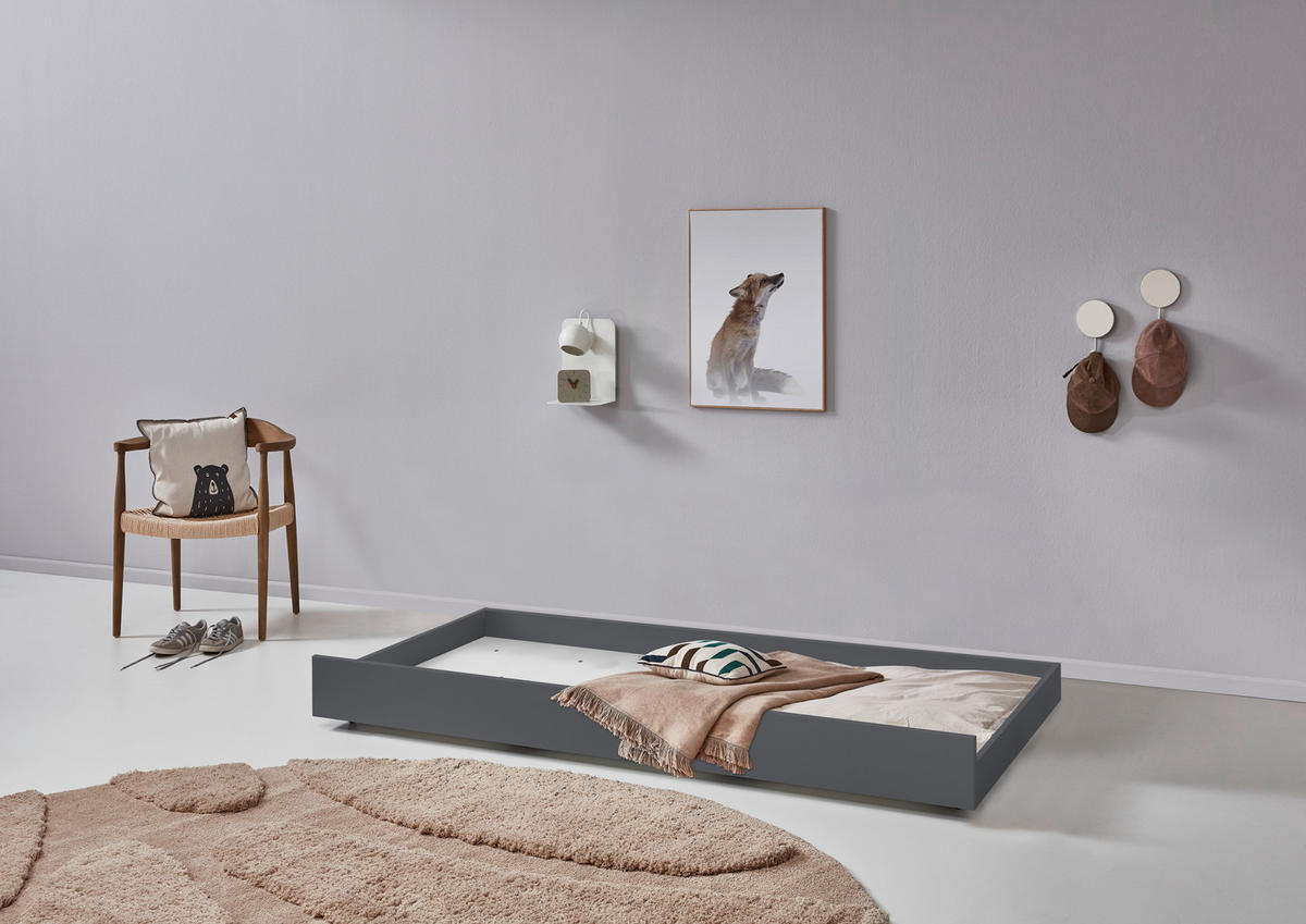 BETTKASTEN Anthrazit  - Anthrazit, LIFESTYLE, Holzwerkstoff/Kunststoff (94/20/199cm) - Stylife